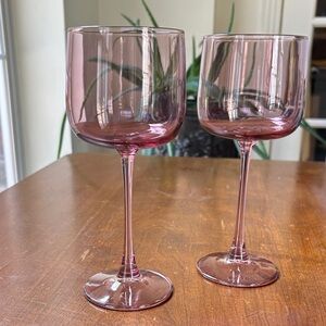 Our Place Pink Tinted Elegant Wine Glasses Set Of 2